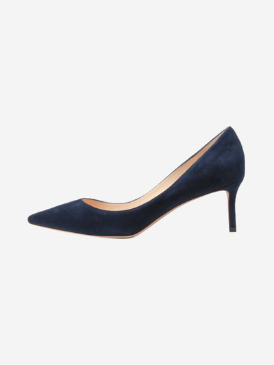 Dark blue suede pointed-toe pumps - size EU 41.5