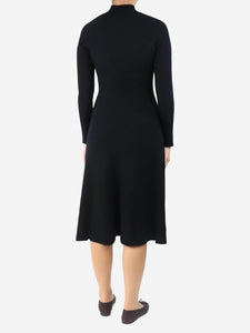 Eric Bompard Black ribbed cashmere midi dress - size M
