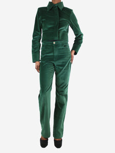 Wrong Generation Dark green velour top and trouser set - size XS
