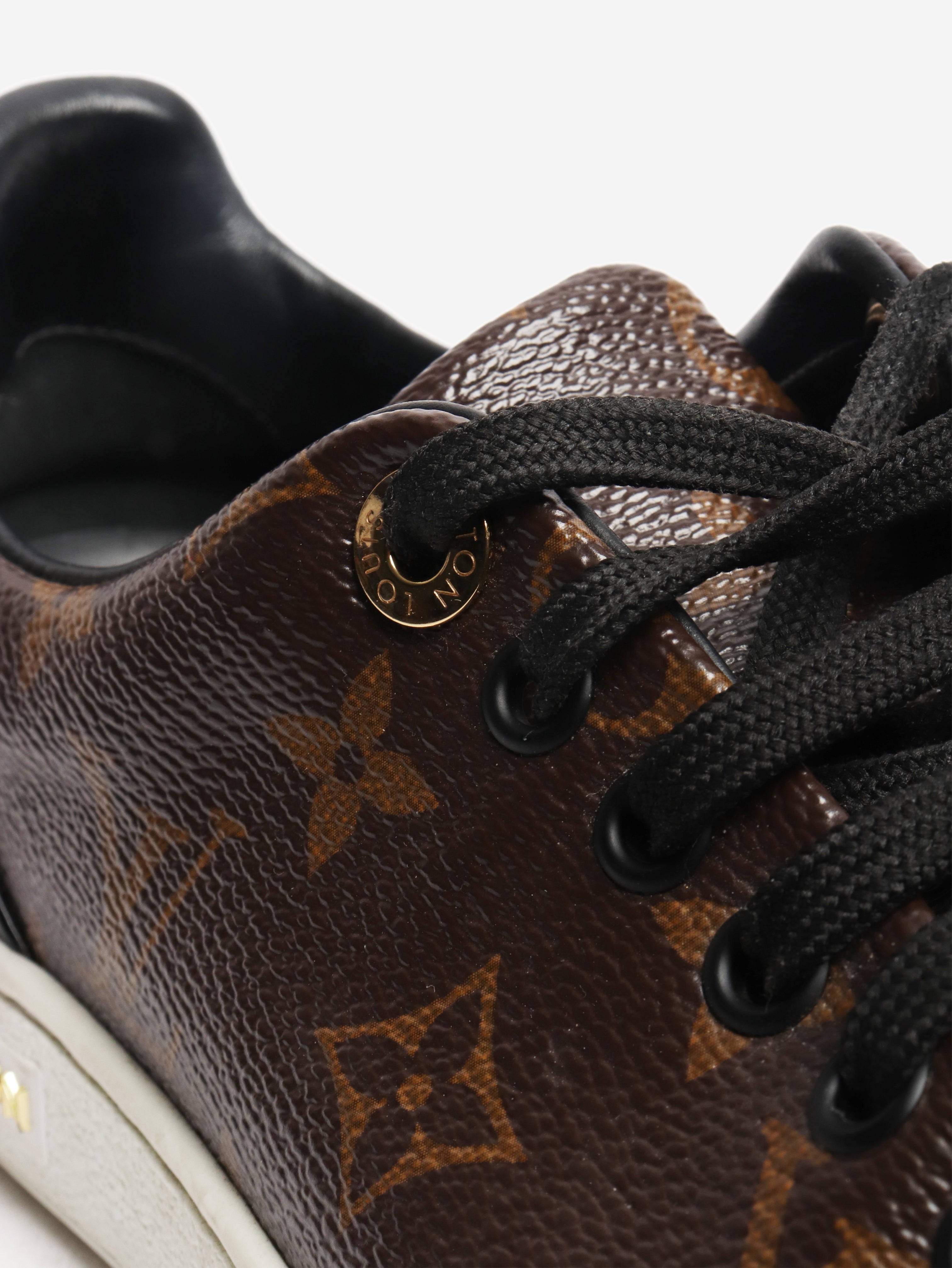 Brown Monogram trainers - size EU 35