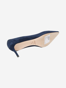 Jimmy Choo Dark blue suede pointed-toe pumps - size EU 41.5