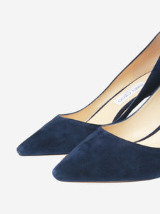 Jimmy Choo Dark blue suede pointed-toe pumps - size EU 41.5