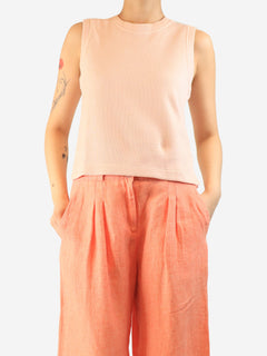 Pink pinstripe vest - size UK 8 Tops ME+EM 