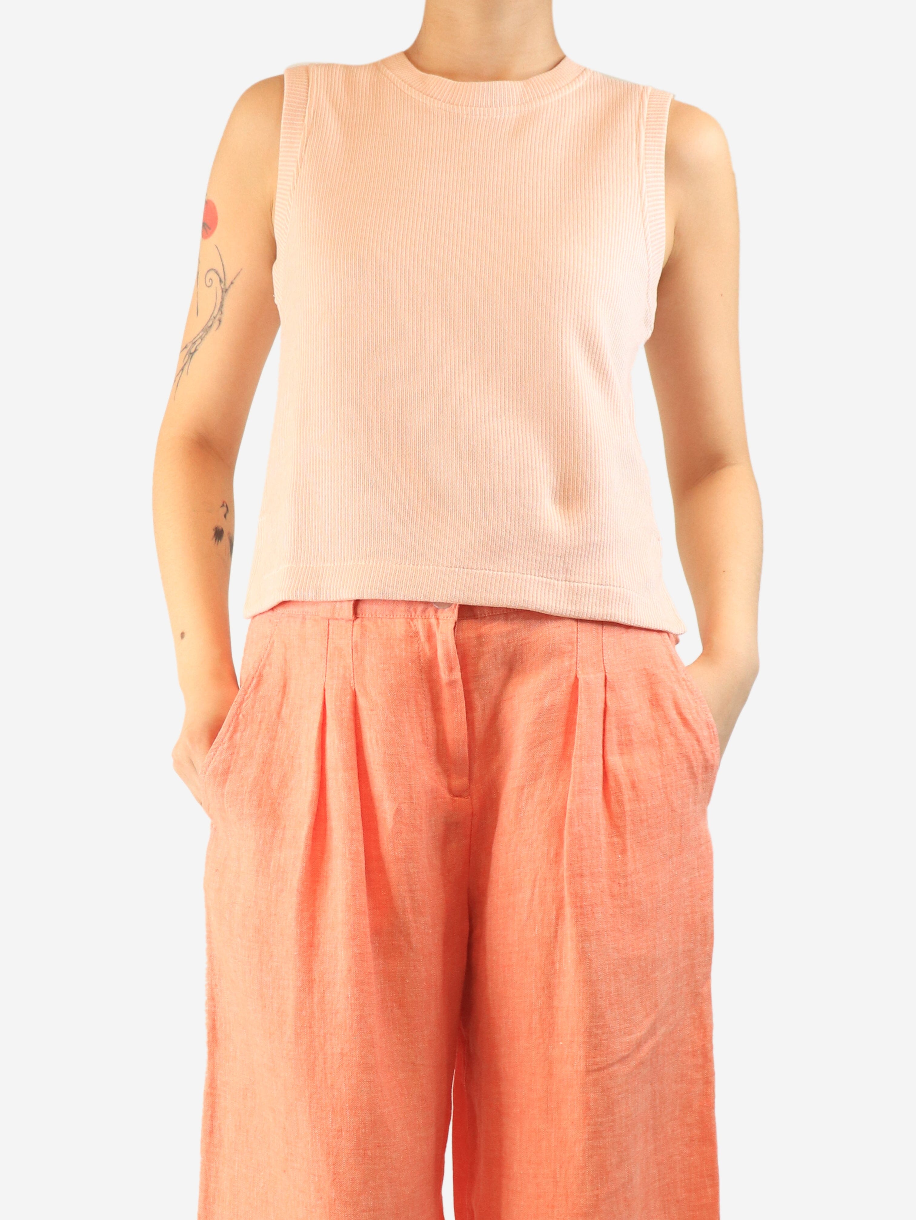 Pink pinstripe vest - size UK 8 Tops ME+EM 