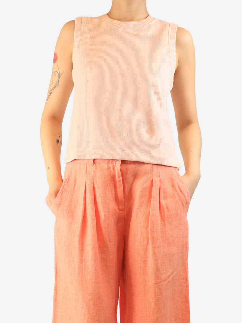 Pink pinstripe vest - size UK 8 Tops ME+EM 