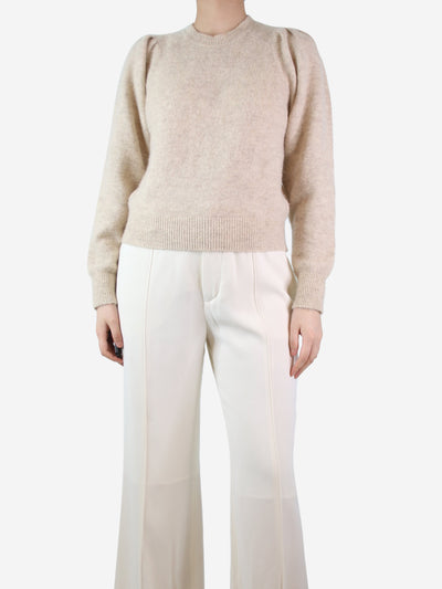 Cream alpaca puff shoulder jumper - size UK 8 Knitwear Isabel Marant Etoile 