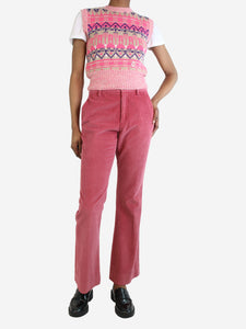 Etro Pink corduroy flare trousers - size UK 8