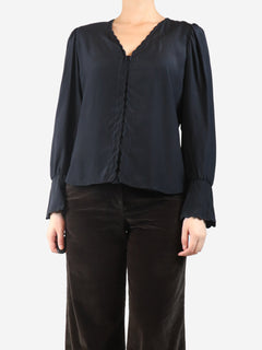 Black silk blouse - size UK 8 Tops Rebecca Taylor 