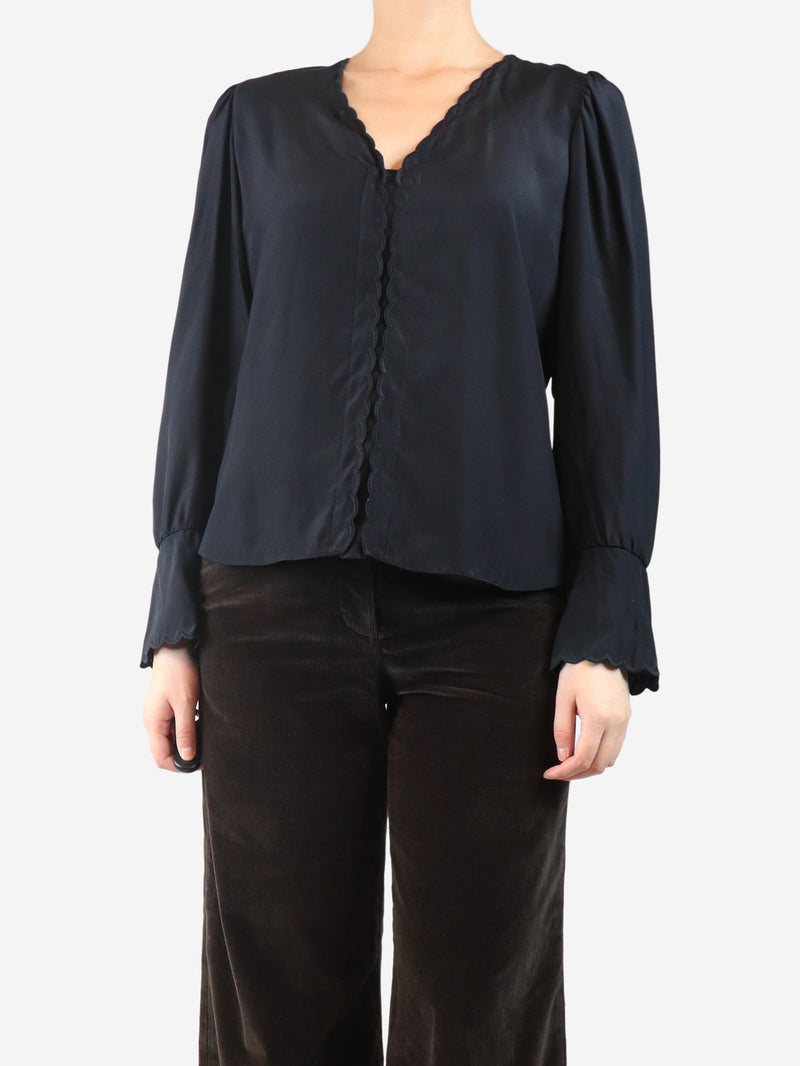 Black silk blouse - size UK 8 Tops Rebecca Taylor 