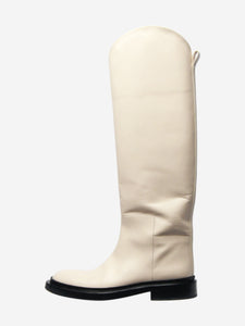 Jil Sander Cream leather knee-high boots - size EU 39