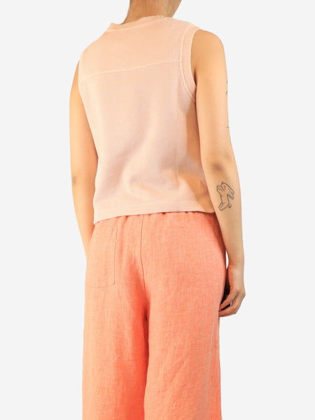 Pink pinstripe vest - size UK 8 alternate image