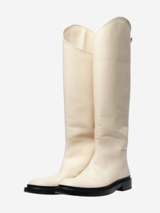 Jil Sander Cream leather knee-high boots - size EU 39