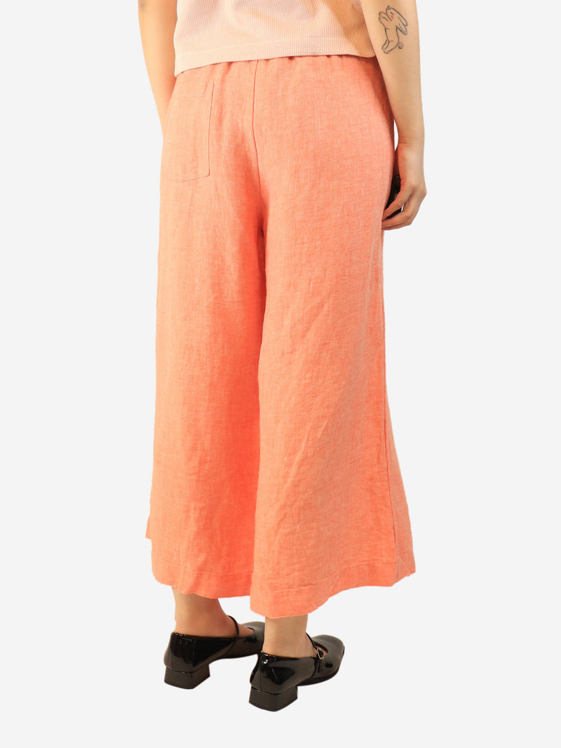 Coral cropped linen trousers - size UK 12 Trousers Brora 