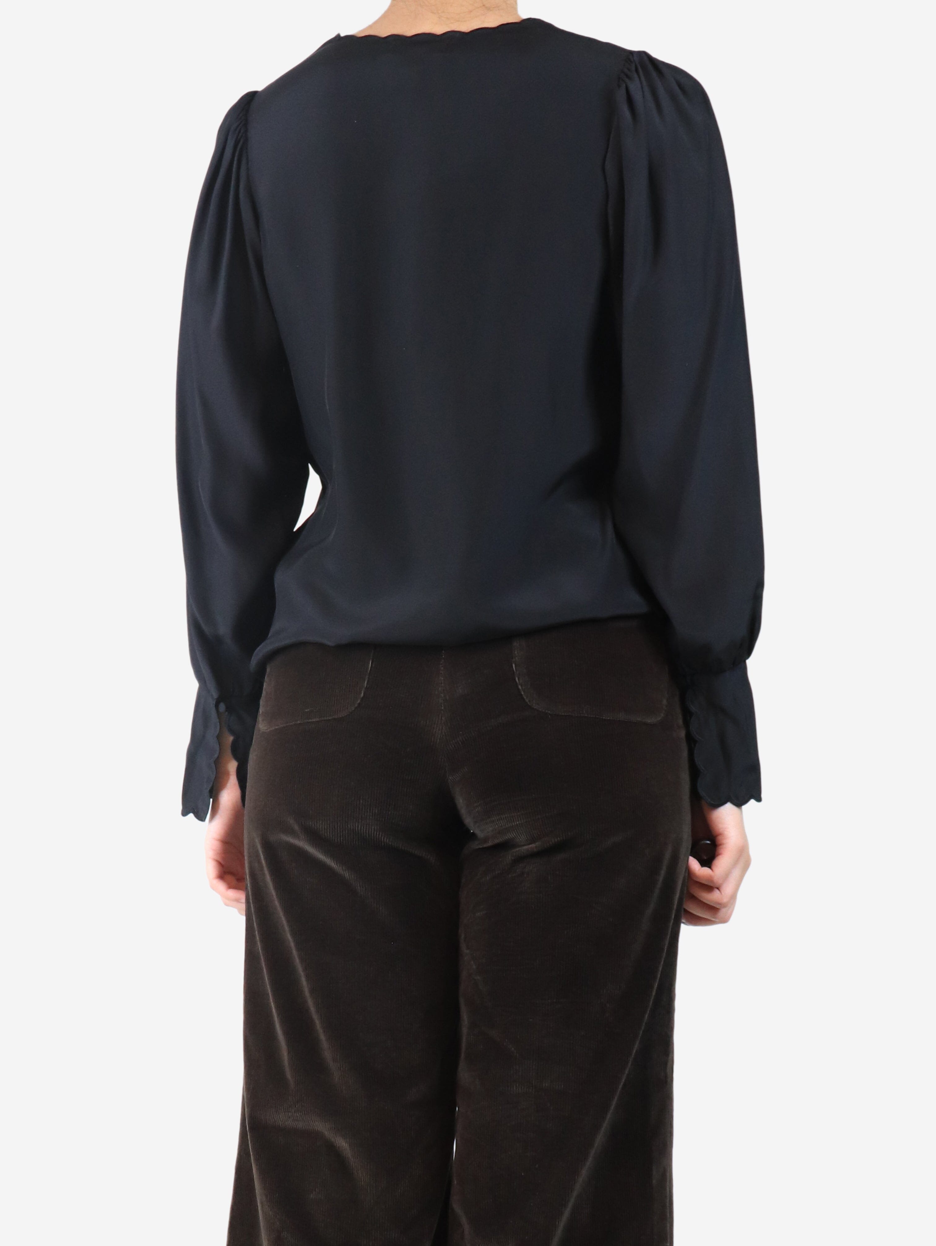 Black silk blouse - size UK 8 Tops Rebecca Taylor 