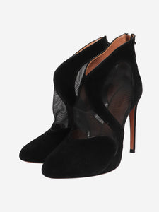 Alaia Black suede cut out ankle heels - size EU 39.5 (UK 6.5)