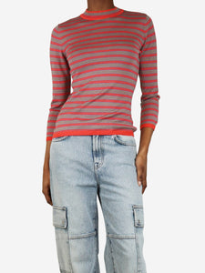 Marni Red striped knit top - size UK 4