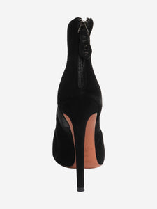 Alaia Black suede cut out ankle heels - size EU 39.5 (UK 6.5)