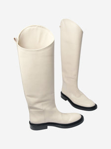 Jil Sander Cream leather knee-high boots - size EU 39