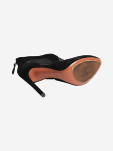 Alaia Black suede cut out ankle heels - size EU 39.5 (UK 6.5)