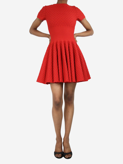 Red knit boat neck dress - size UK 10 Dresses Alaia 