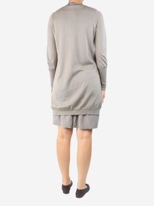 Brunello Cucinelli Grey cashmere cardigan and dress set - size L