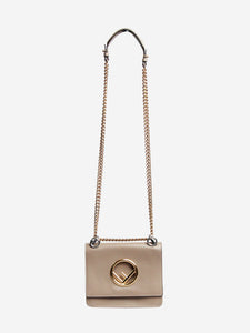 Fendi Neutral Kan I F leather chain shoulder bag