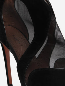 Alaia Black suede cut out ankle heels - size EU 39.5 (UK 6.5)