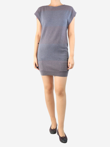 Grey sleeveless cashmere mini dress - size M product image