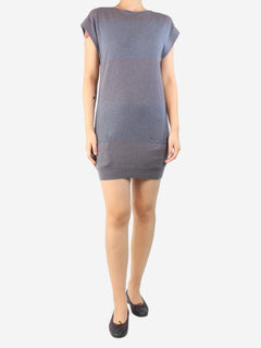 Grey sleeveless cashmere mini dress - size M Dresses Brunello Cucinelli 