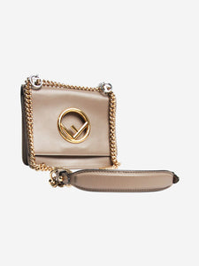 Fendi Neutral Kan I F leather chain shoulder bag