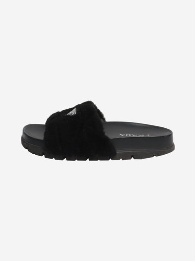 Black fluffy slides - size EU 40 Flat Sandals Prada 