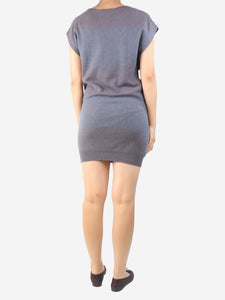 Brunello Cucinelli Grey sleeveless cashmere mini dress - size M