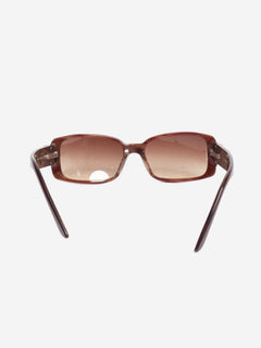 Burgundy rectangular sunglasses