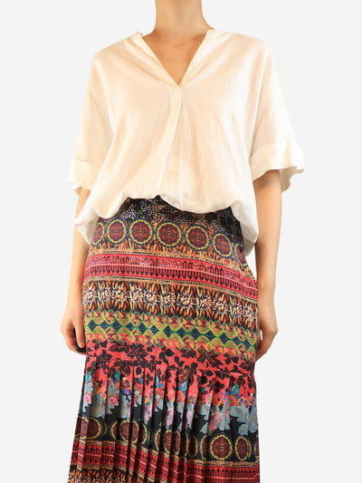 White short-sleeved linen top - size L Tops Vince 