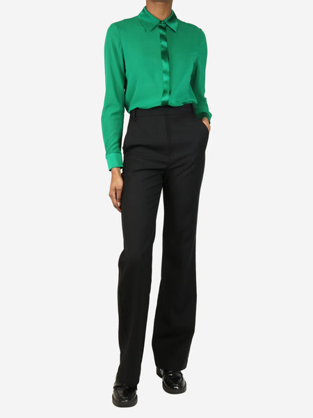 Black wool-blend trousers - size UK 6 alternate image