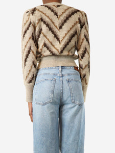 Isabel Marant Oatmeal Glenny chevron alpaca-blend jumper - size UK 6