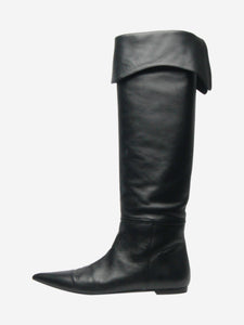 Khaite Black leather knee-high boots - size EU 39