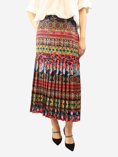 Multicolour pleated midi skirt - size UK 12 Skirts Saloni 