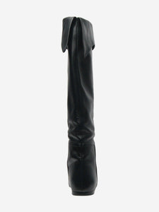 Khaite Black leather knee-high boots - size EU 39