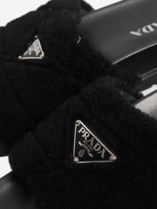 Prada Black fluffy slides - size EU 40