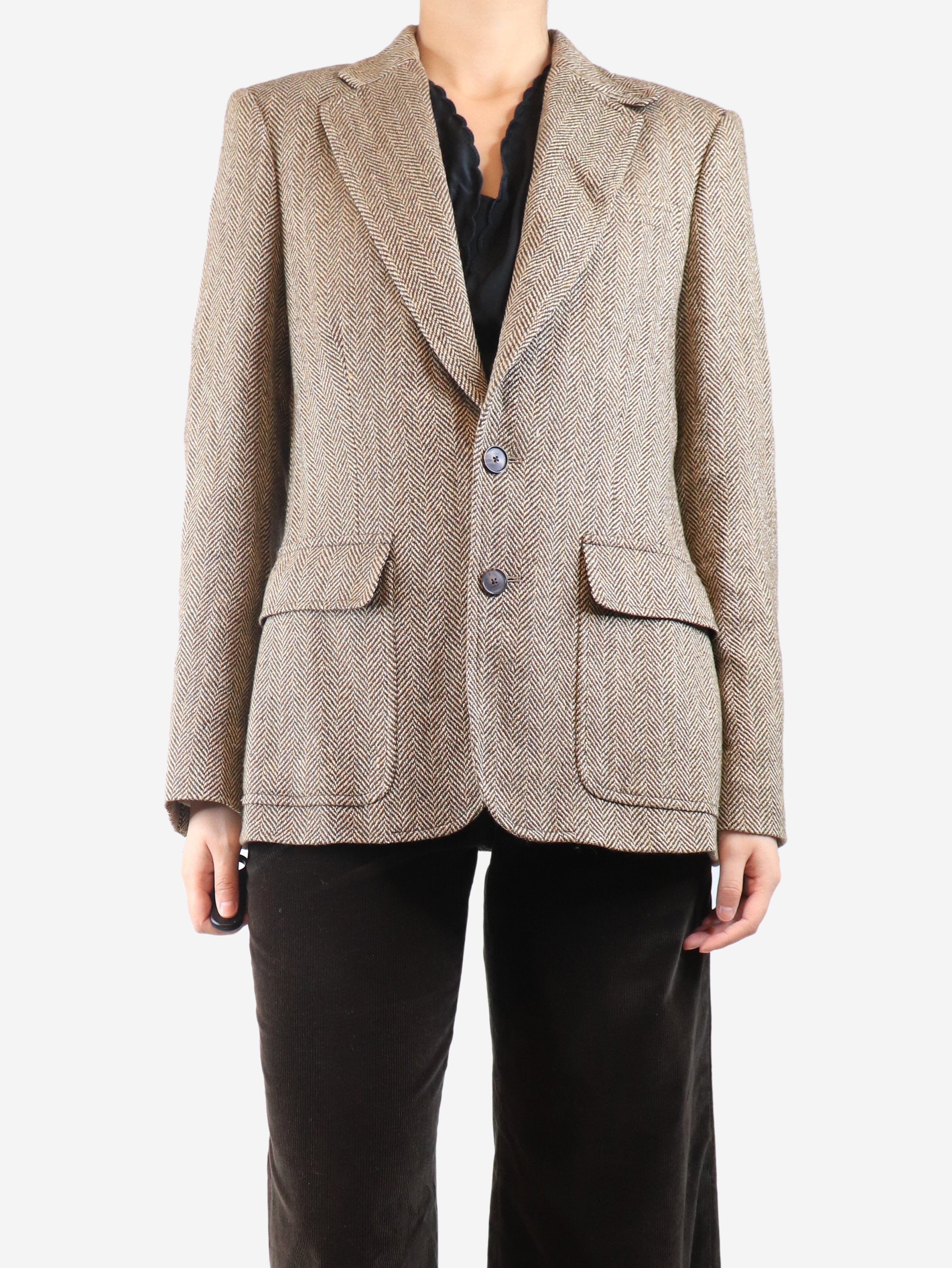 Brown Herringbone blazer - size UK 14 Coats & Jackets Polo Ralph Lauren 