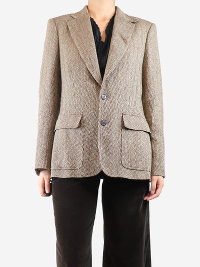 Brown Herringbone blazer - size UK 14 Coats & Jackets Polo Ralph Lauren 