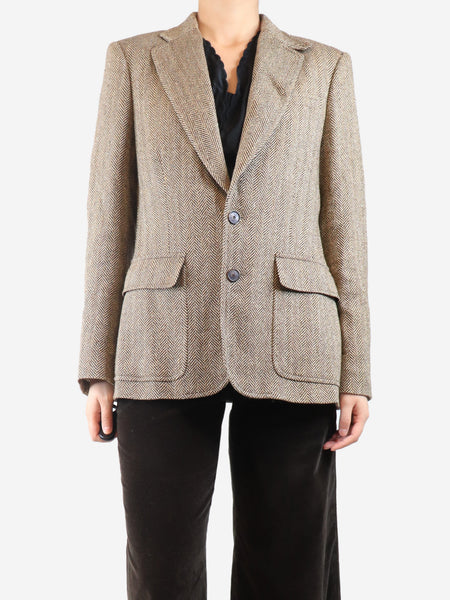 Brown Herringbone blazer - size UK 14 product image