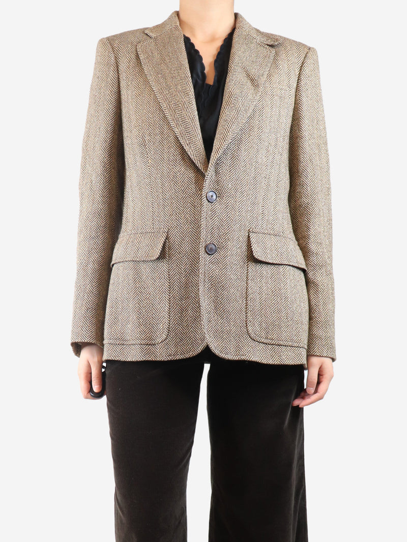 Brown Herringbone blazer - size UK 14 Coats & Jackets Polo Ralph Lauren 