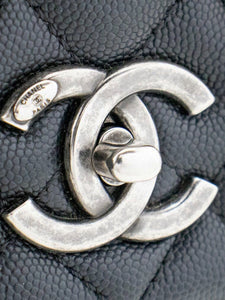 Chanel Black 2016 quilted caviar leather 2way bag