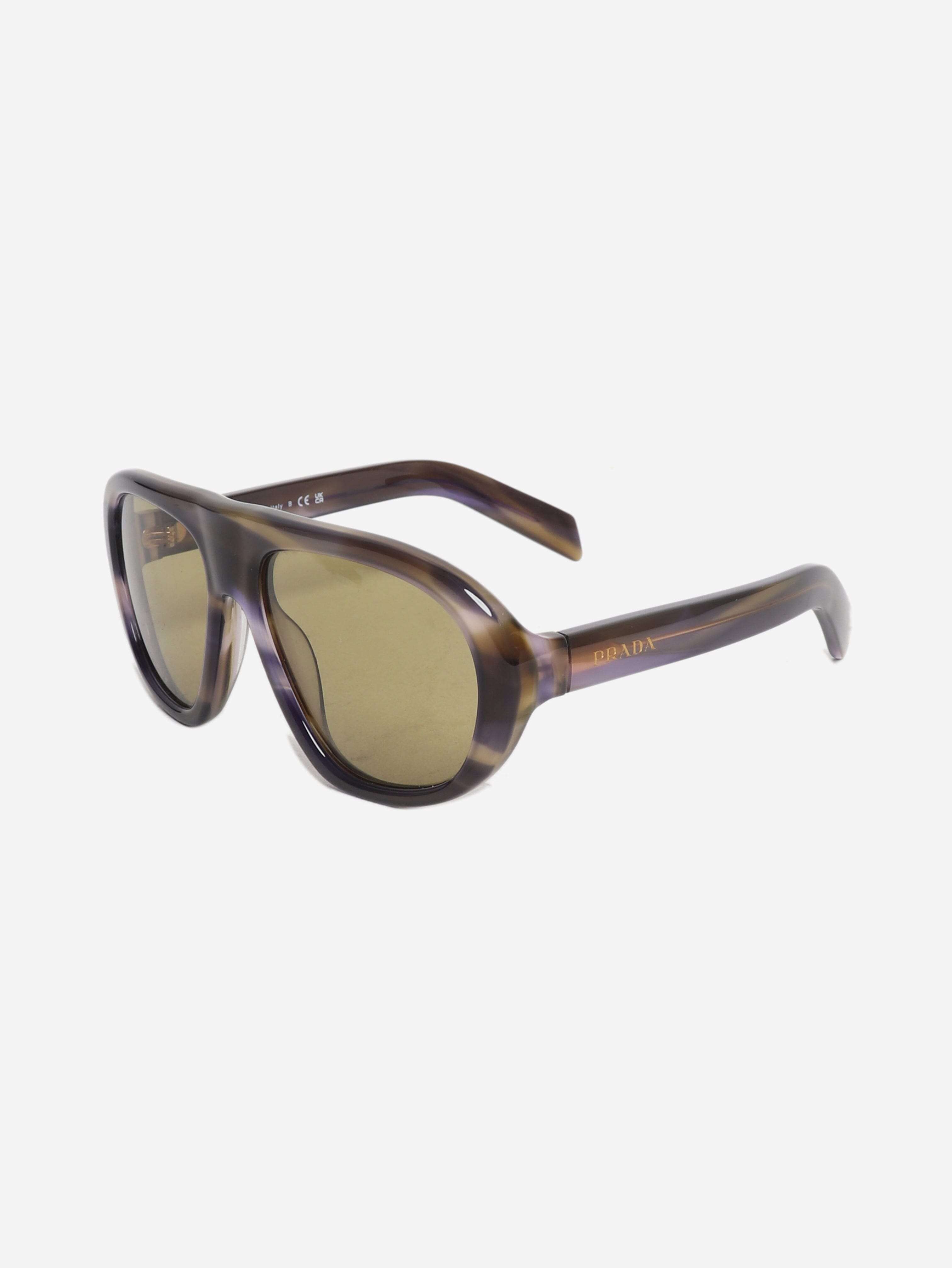 Brown oversized aviator-style sunglasses Sunglasses Prada 
