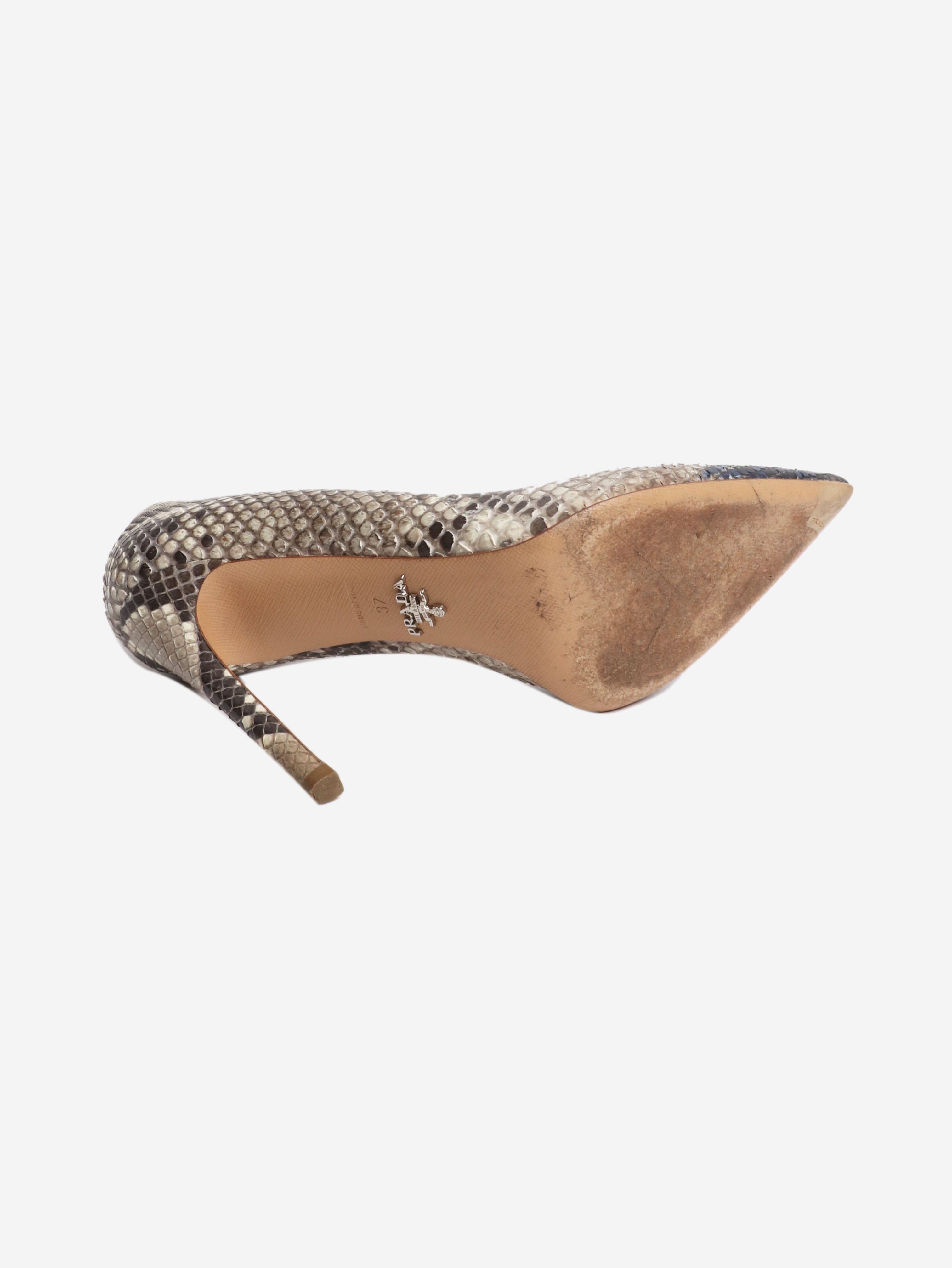 Brown reptile heels - size EU 37 (UK 4)