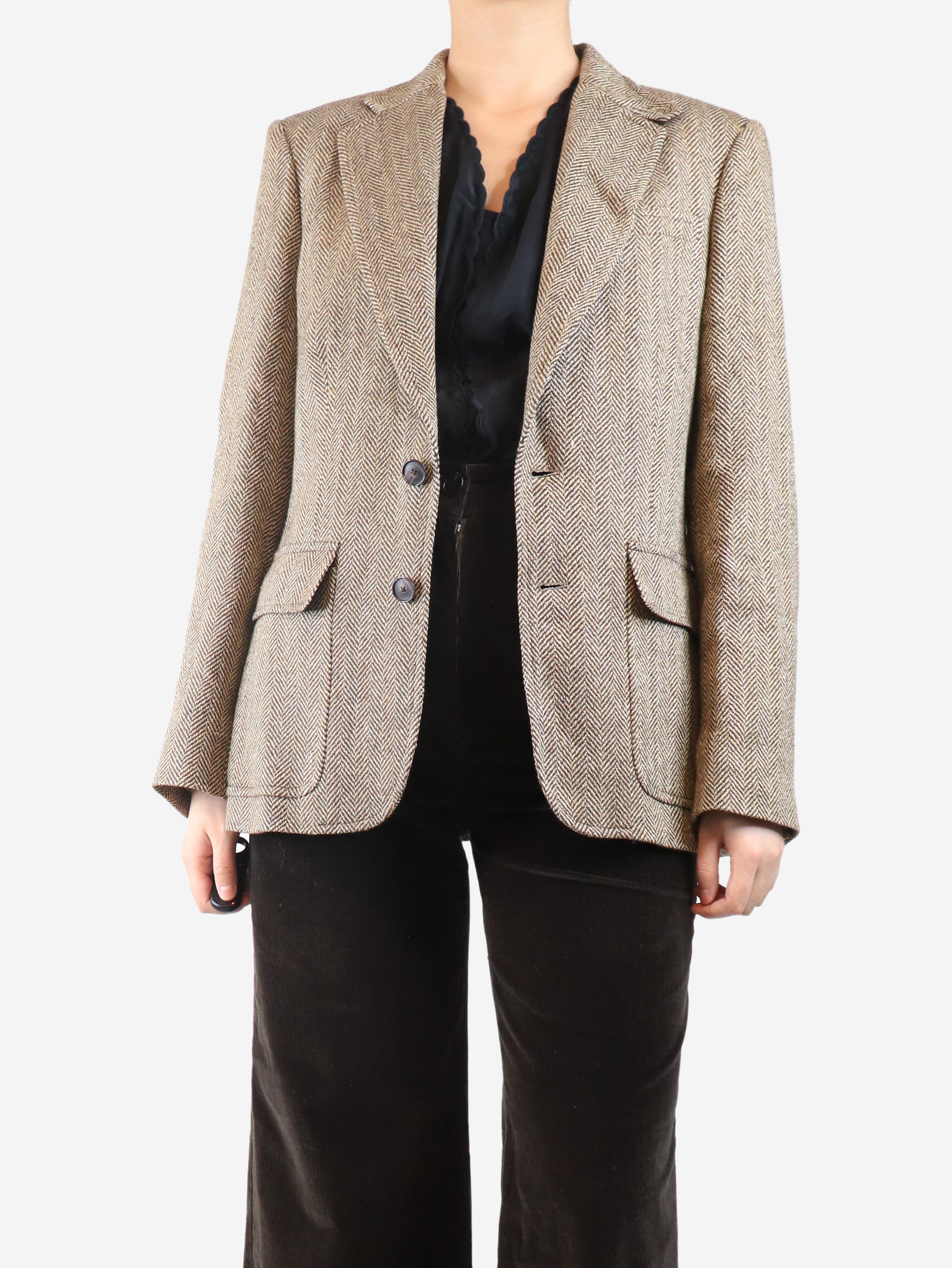 Brown Herringbone blazer - size UK 14 Coats & Jackets Polo Ralph Lauren 