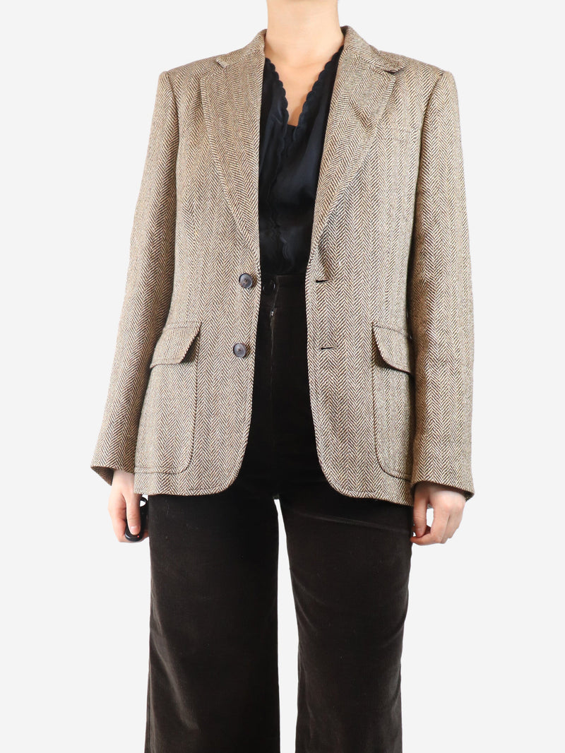 Brown Herringbone blazer - size UK 14 Coats & Jackets Polo Ralph Lauren 