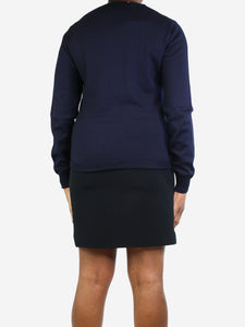 Prada Navy v-neck light-weight knit sweater - size IT 46